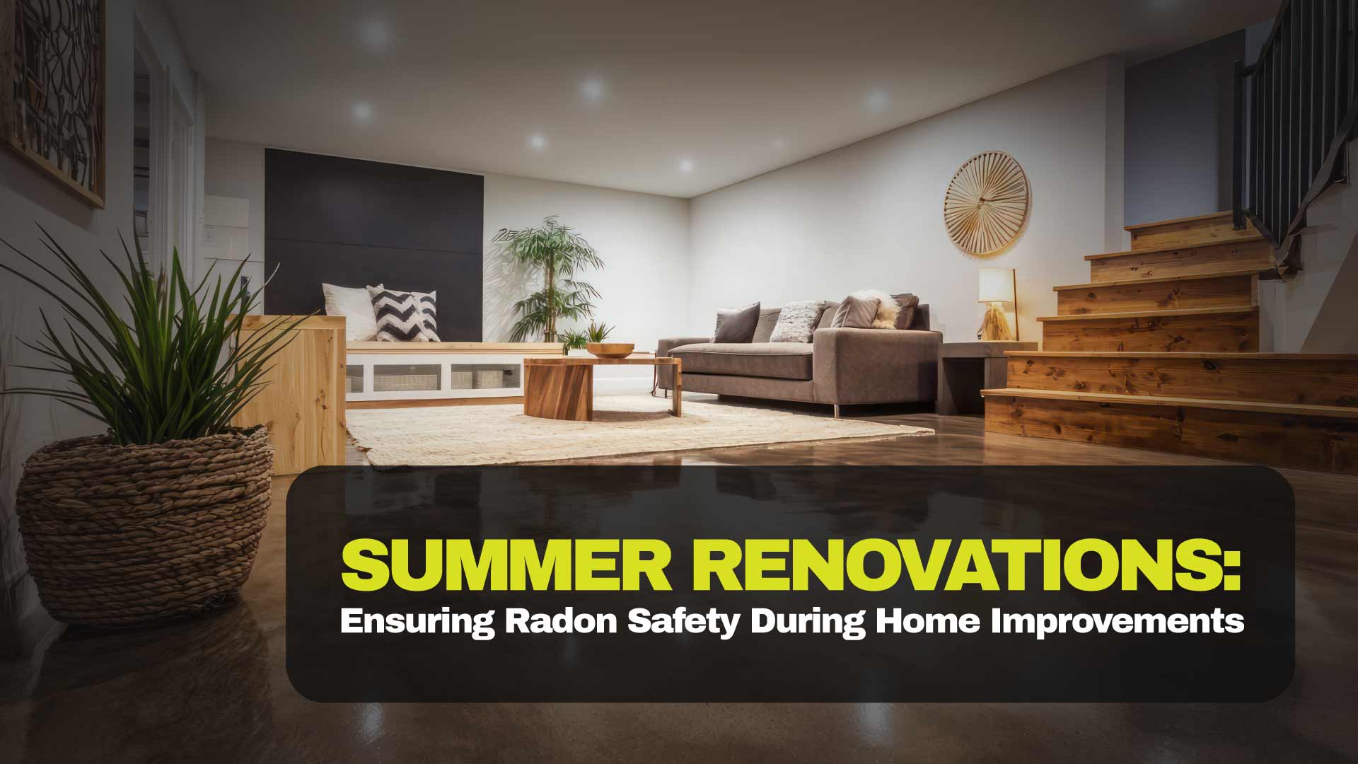 Freshly Renovated Basement Image With Blog Post Title